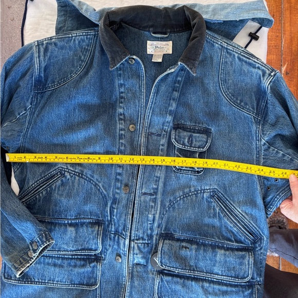 Vintage Polo Ralph Lauren Denim Hunting /Utility/Chore Jacket Size Large Pockets - Picture 11 of 16
